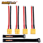Hobbypark RC Lipo Battery Cable Xt60 Male Female Connectors 14awg Silicone W/Battery Straps For Rc Cars Quadcopters (4pcs)