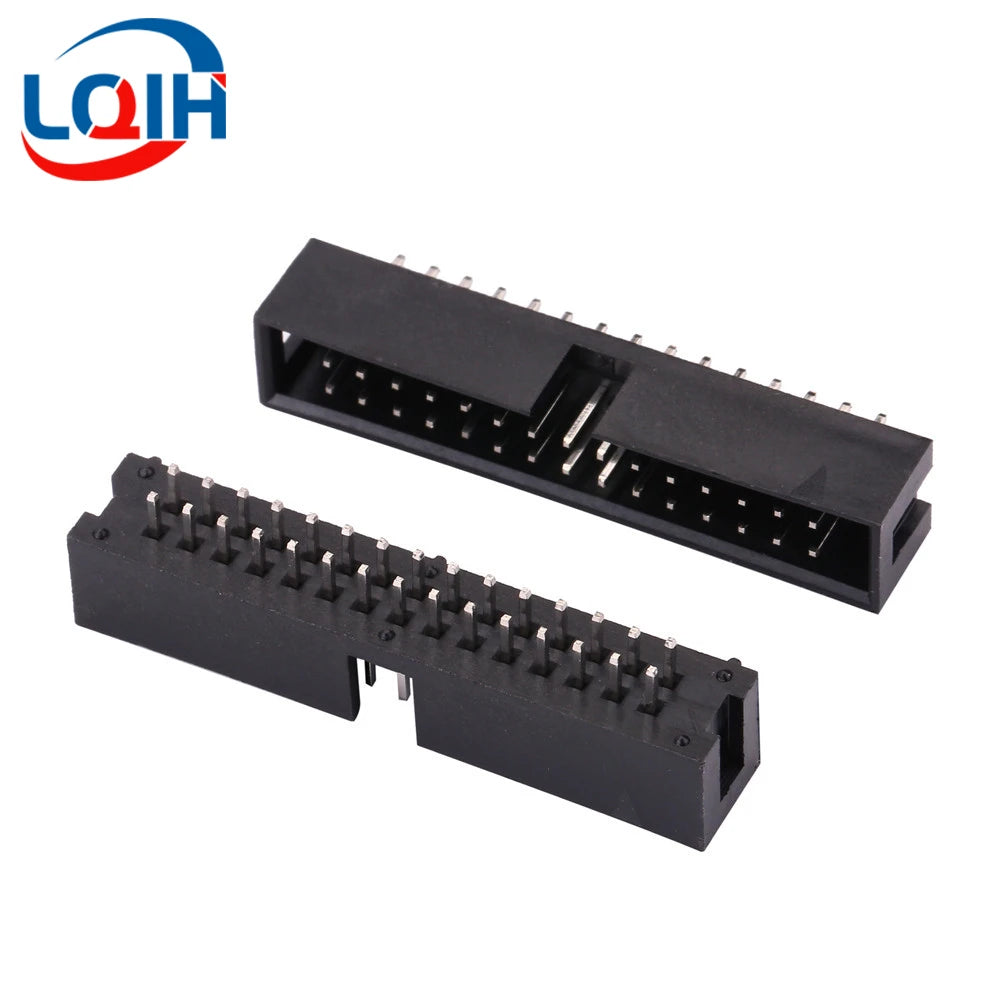 10PCS DC3 6P/8P/10P/14P/16P/20P/30P/34P/40P 2.54mm Socket Header Connector ISP Male Double-spaced Straight needle Curved needle