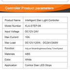 COB LED Strip PIR Motion Sensor Stair Lights Kit Step by Step Control Indoor Smart Staircase Lighting Controller with Main Line