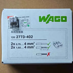 Original WAGO 2773‑402‑403‑404‑405‑406‑408 PUSH‑WIRE Splicing Connector 0.5‑4mm² 32A 450V Transparent Push‑in Wire Terminal Bloc