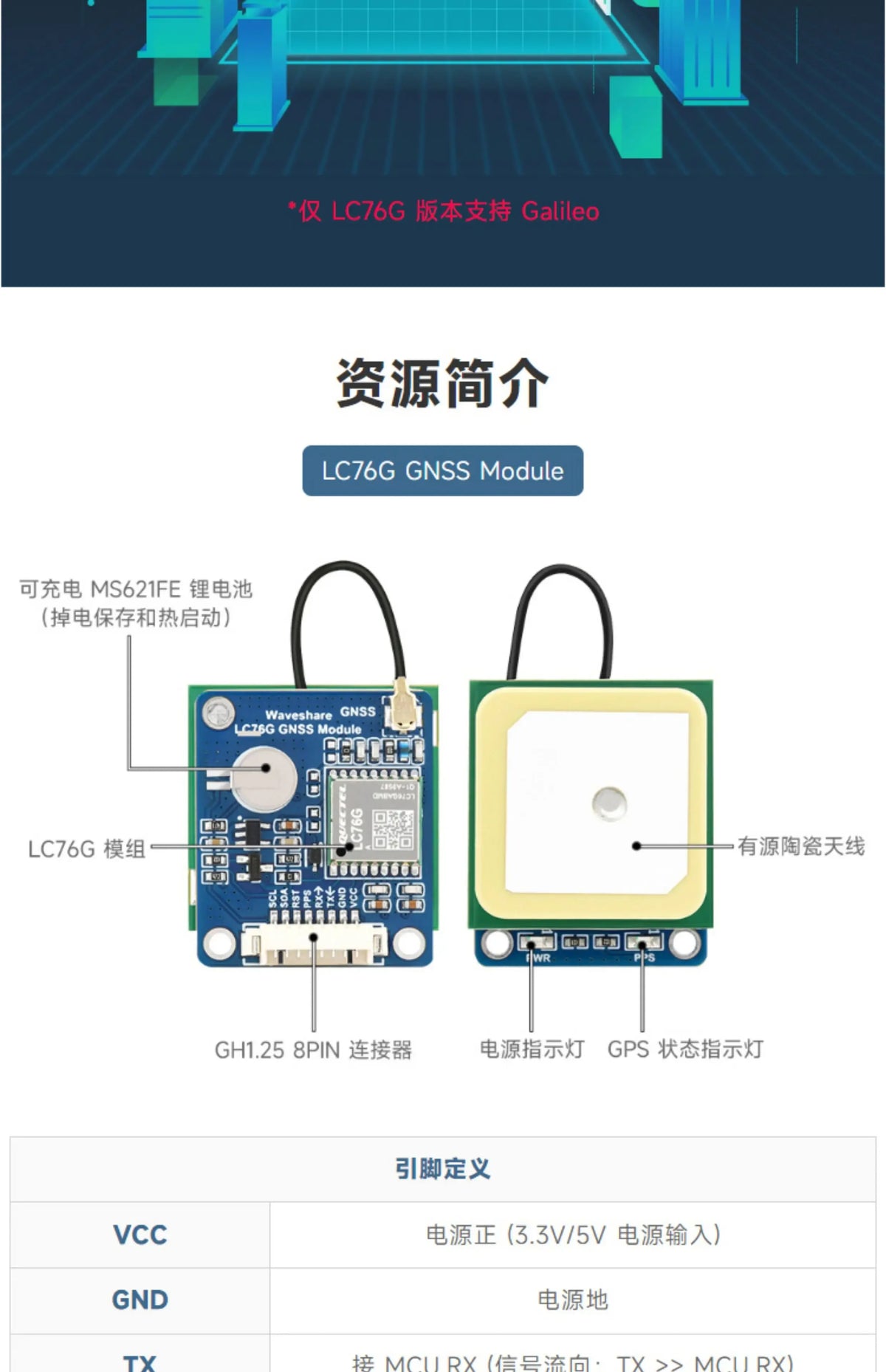 Raspberry Pi 5/4B GPS Module - LC76G GNSS BeiDou Positioning with UART/I2C Interface