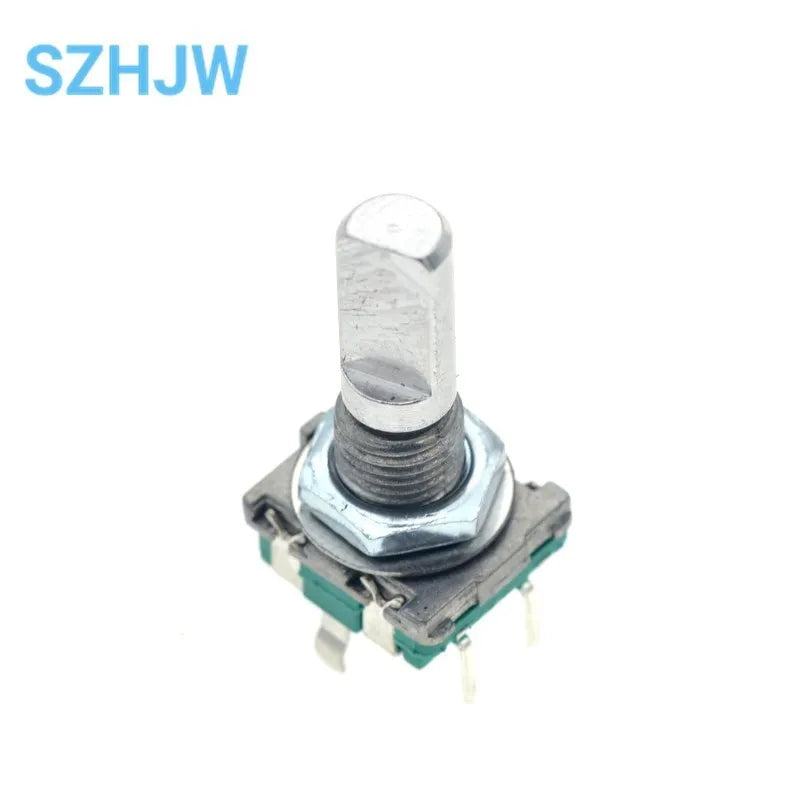 1-100PCS EC11 Rotary Encoder Switch 20 Positions 360 Degree 5Pin Push Button Shaft Length 15mm Plum Bossom Half Shaft