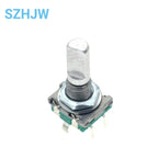 1-100PCS EC11 Rotary Encoder Switch 20 Positions 360 Degree 5Pin Push Button Shaft Length 15mm Plum Bossom Half Shaft