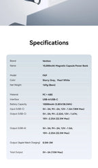 Vention 10000mAh Mini Power Bank 22.5W Fast Charging for iPhone 17 16 Magnetic Wireless Charger for Apple Watch Series 11 10 9