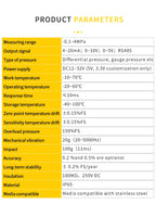M20*1.5 Differential Pressure Sensor 2.5Mpa//1.6Mpa/1Mpa/0.16Mpa Wind Air Differential Pressure Transmitter 4-20mA 0-10V RS485