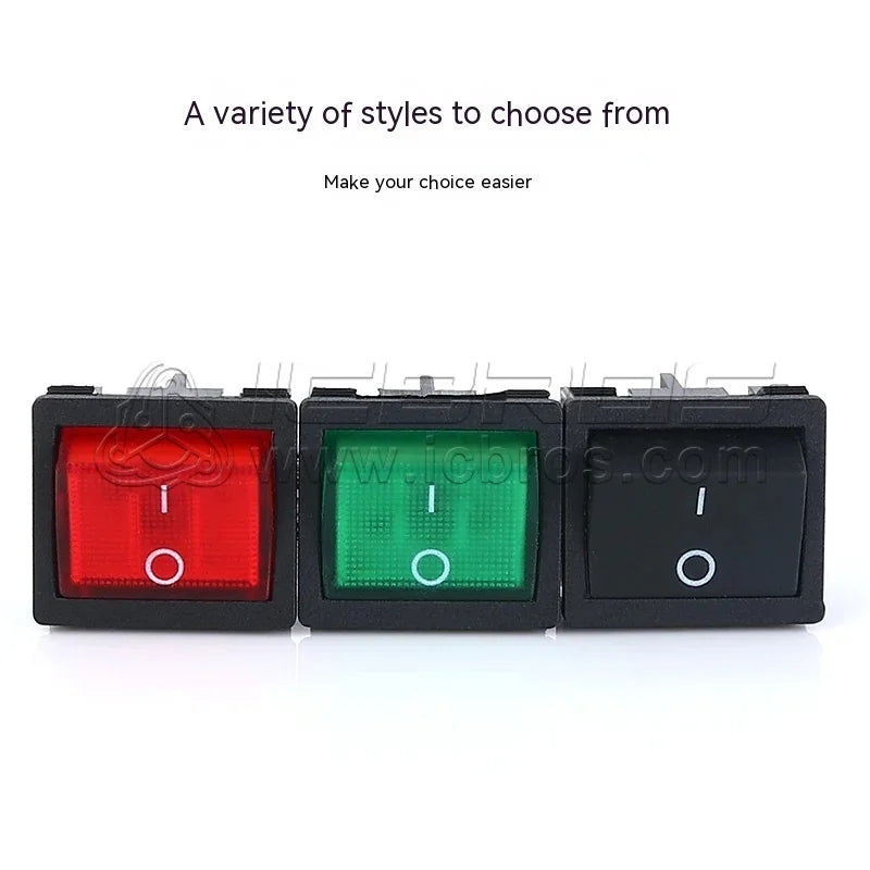 10pcs KCD2 KCD5 21x24mm 21*24mm Rocker Switches Kit 4 Pin 6Pin 2 Position 3 Position 15A/250VAC ON-OFF ON-OFF-ON