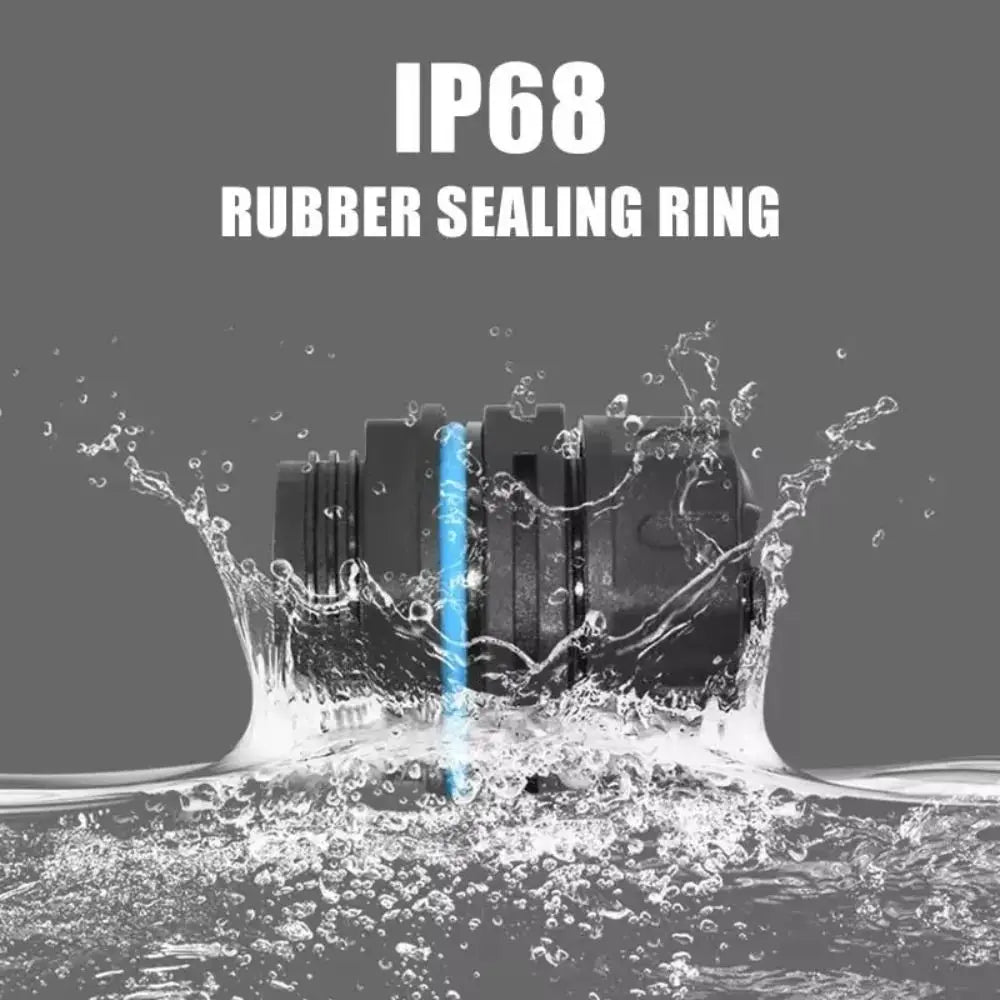 IP68 Waterproof RJ45 Network Connector Shielded Circular Waterproof Joint RJ45 Plug Panel Cat6A Gigabit Network