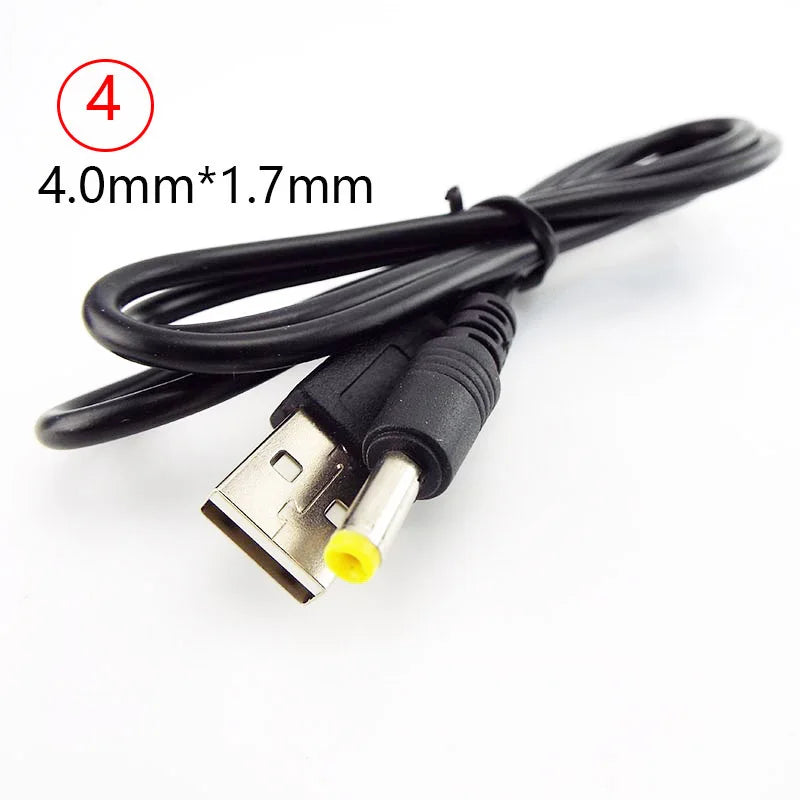 USB Type A Male to DC 5.5 2.1 2.5 2.0 3.5x1.35 4.0x1.7mm Mini 5pin Power Supply Plug Jack Extend Charging Cable Connector B4