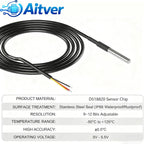 DS18B20 Waterproof Temperature Sensor Probe 1M 2M 3M 5M 10M 3‑Wire Cable Digital Thermometer for Arduino ESP32 Raspberry Pi