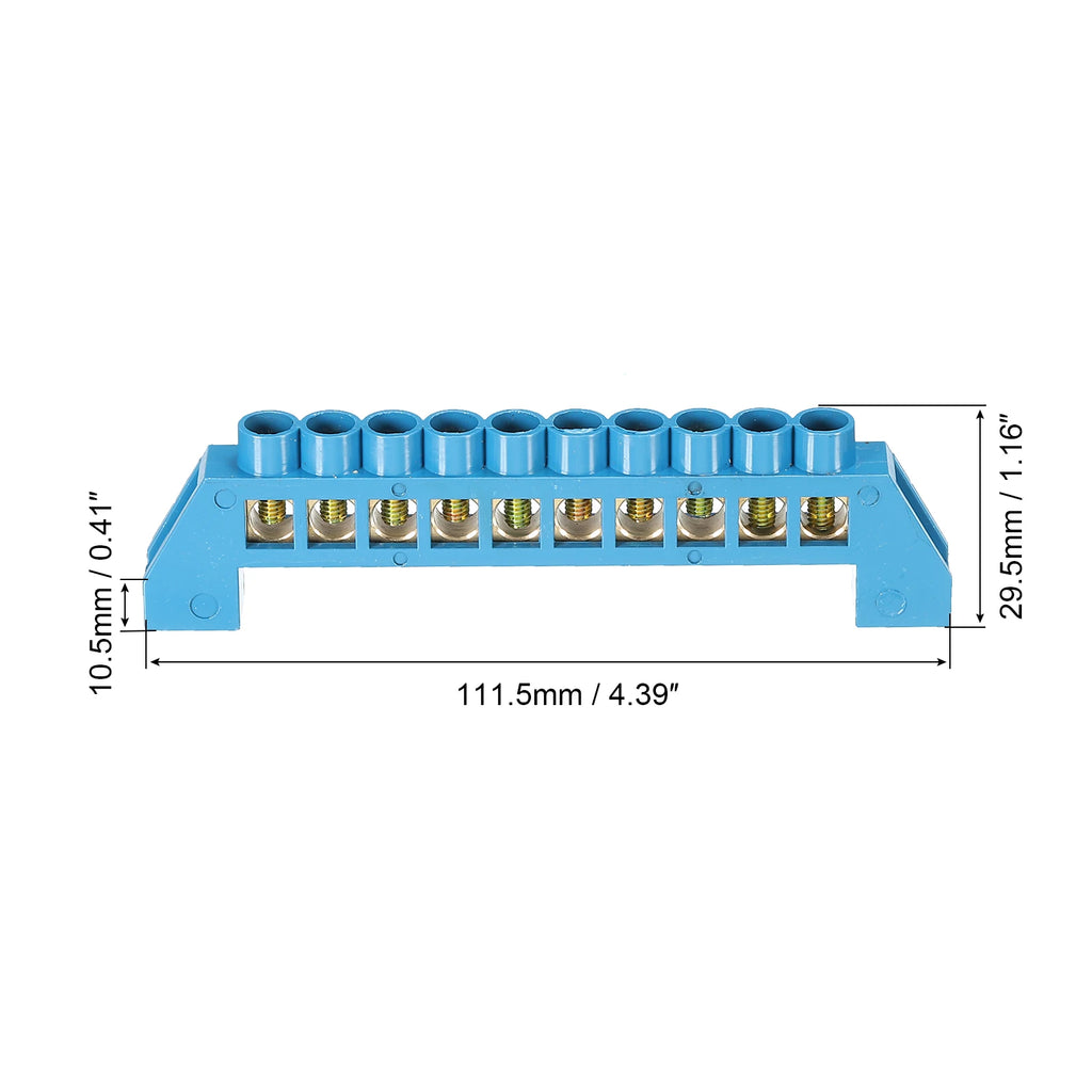 1/2Pcs 4/6/8/10/12 Positions Terminal Block Connector Strip Brass Zero Line Ground Bar Electrical Distribution Wire Screw Termin