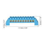 1/2Pcs 4/6/8/10/12 Positions Terminal Block Connector Strip Brass Zero Line Ground Bar Electrical Distribution Wire Screw Termin