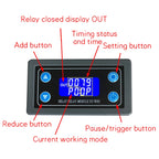 DC12V LED Digital Time Delay Relay Module Programmable Timer Relay Control Switch Timing Trigger Cycle with Case for Indoor