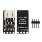 Switched JST-PH 2pin Connector SMT Right Angle Breakout Board Power Module + Pin row Adapt to 1-core Lithium Battery/AAA Battery