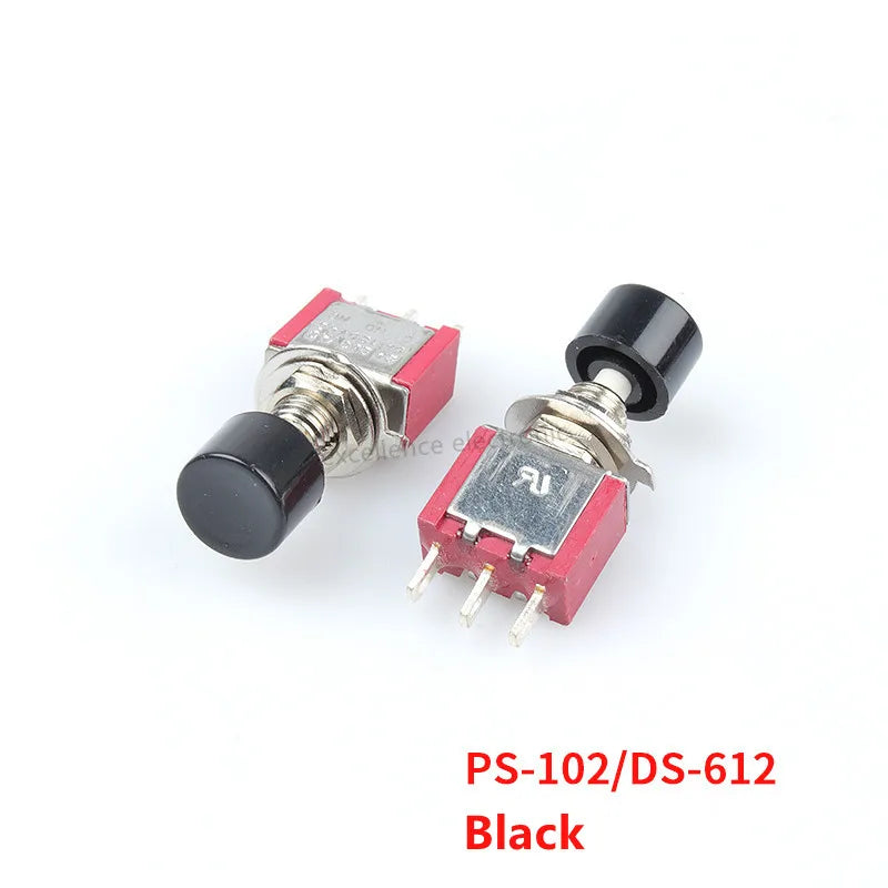 5Pcs PS-102 DS-612 3Pin 6mm Mini Momentary Automatic Return Push Button Switch ON-(ON) 2A 250VAC/5A 120VAC Toggle Switches