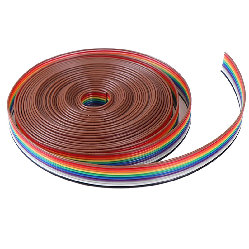 5m Rainbow Ribbon Cable 10 Way Flat Color Wire Flexible Electrical Connection Cable