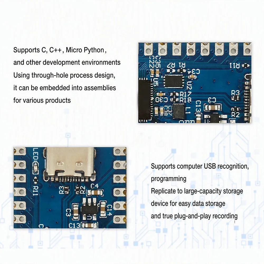 For Raspberry Pi Pico 2 RP2350 USB A Development Board RP2350 Microcontroller Module Type C Interface