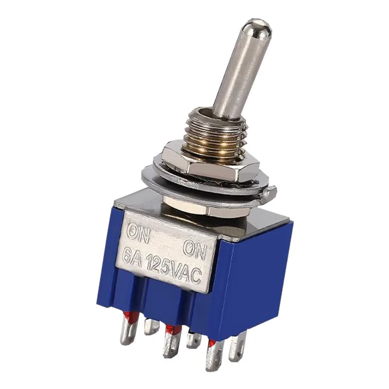 5/10 PCS,Toggle Switches,Deep Blue,Mini,6 Pin,ON-ON/ON-OFF-ON,DPDT,Power Switch Button,3A/250V,6A/125V AC,MTS-202,Switch