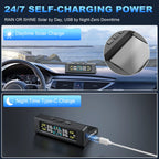 TPMS Tire Pressure Monitoring System Car Safety Alarm System Wireless Solar&USB Powered 4 Sensors with Color Digital Display