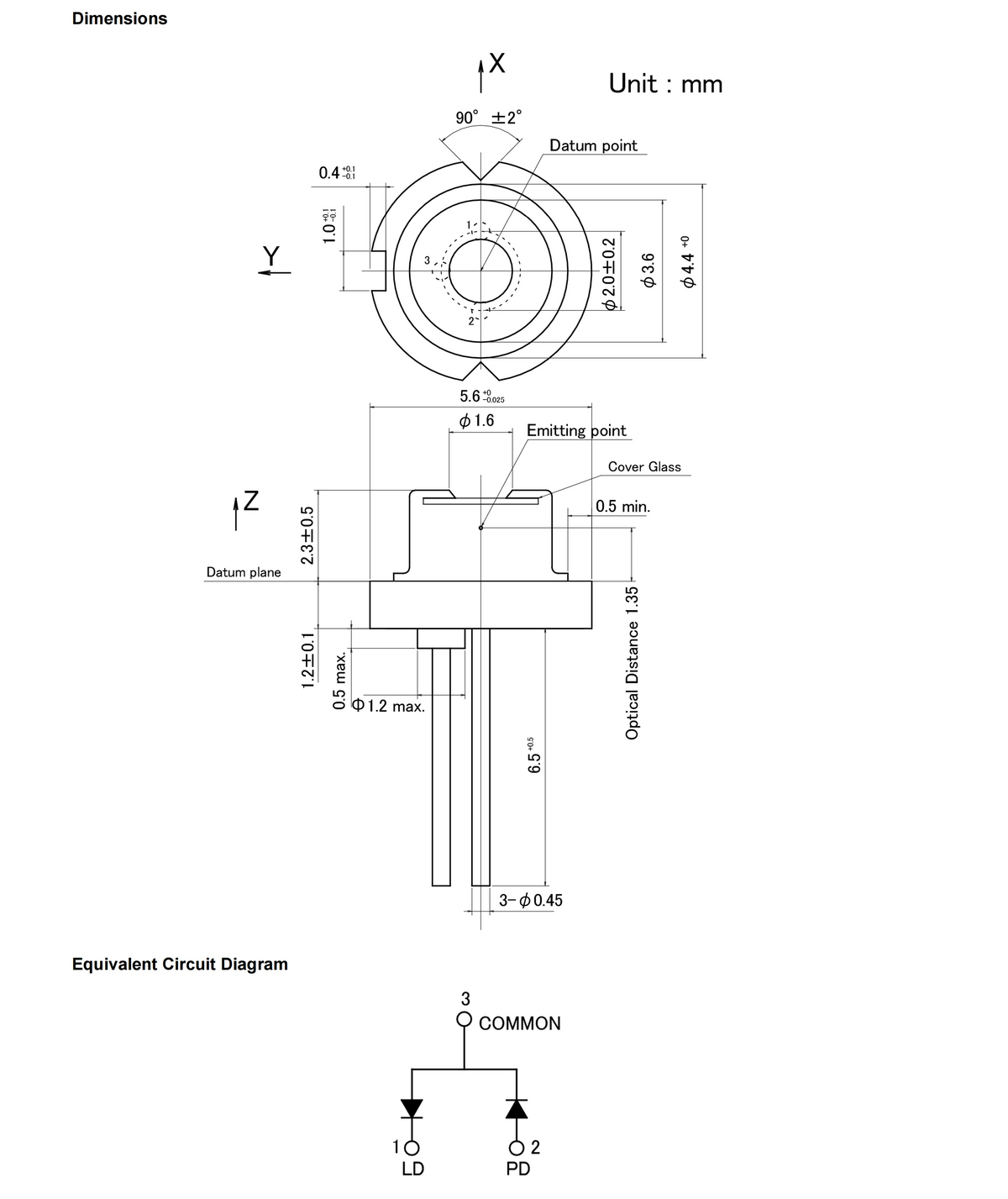 RLD85NZJ4 850nm 200mW Single Mode Laser Diode N-Type 5.6mm 852nm 220mW LD Brand New and Original 855nm