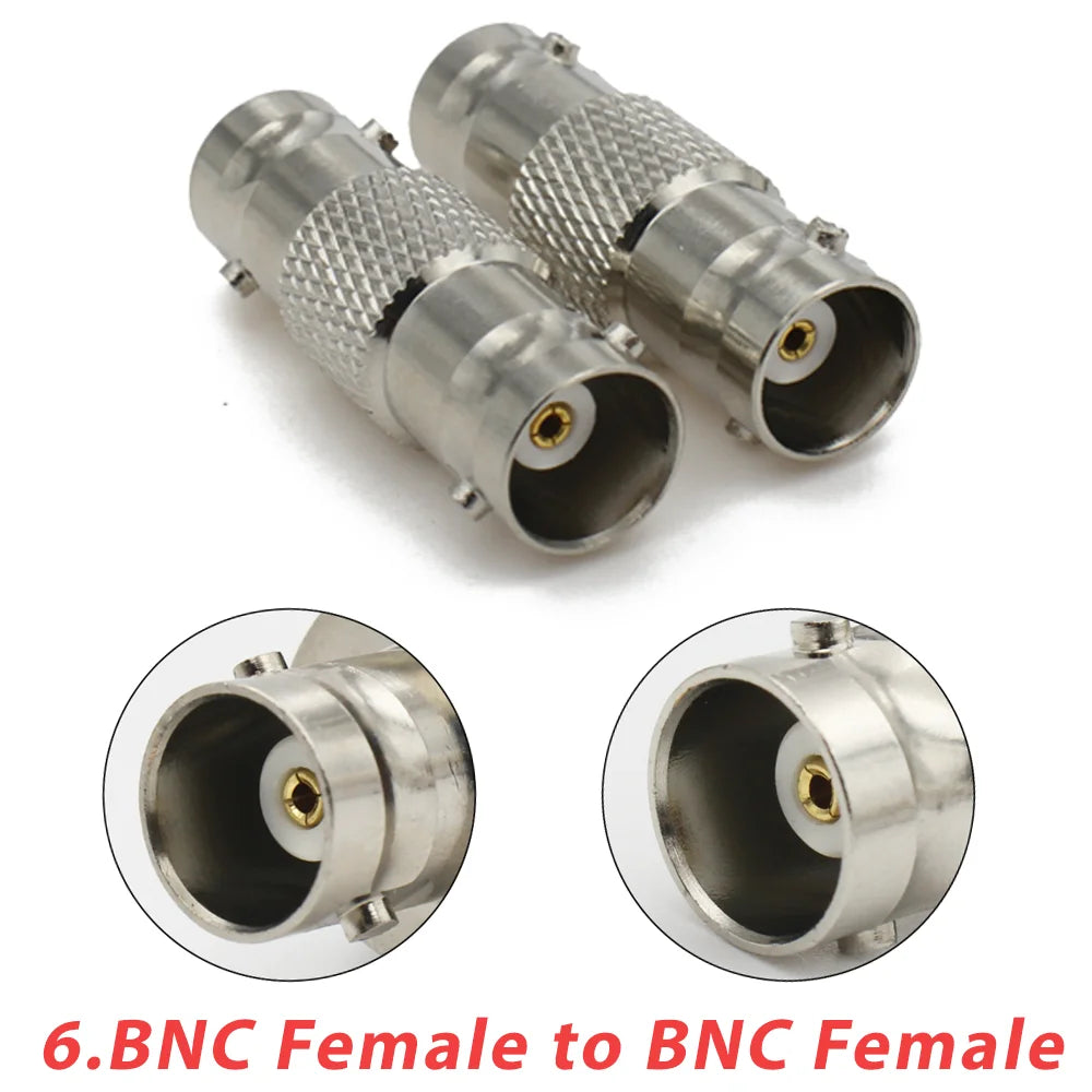 1pc/lot BNC Q9 Adapter BNC Male To BNC Double Male Female 90 Degree Straight Tee Shape RF Coaxial Connector 3way 4way Splitter