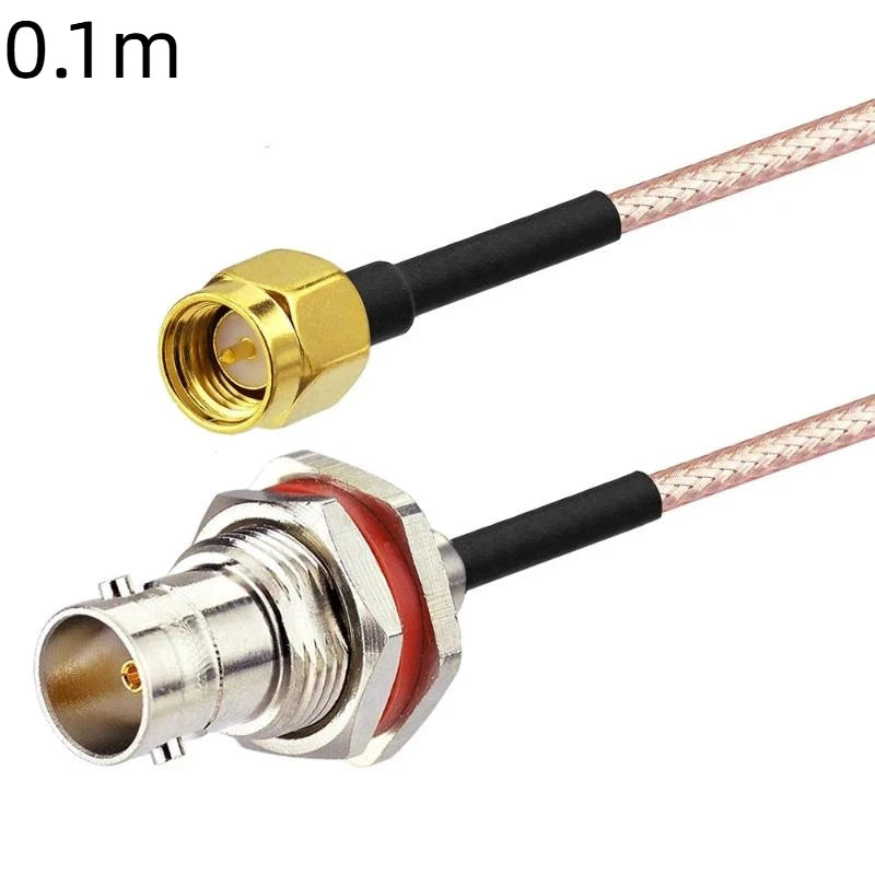 SMA to BNC Plug Adapter 1Pcs RP-SMA Male Female Plug with Nut Bulkhead Jack High Performance for CCTV Camera