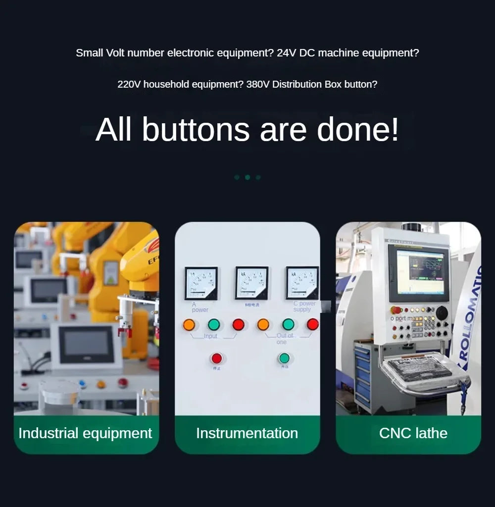 22mm Mushroom Emergency Stop Button Switch 10A XB4 Key Emergency Stop Power Push Button Switch 1NC 1NO Start Switch Red Green