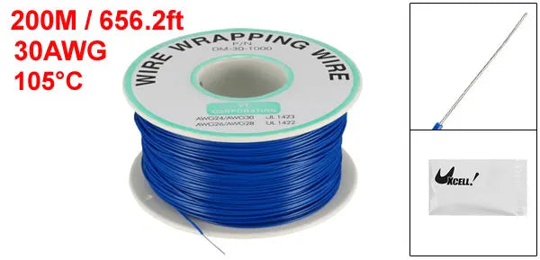 0.58mm Wire OD 200M 250M Electrical Wire Wrapping Wire Tin Plated Copper Wire PCB Solder Cable P/N DM-30-1000 30 AWG for Laptop