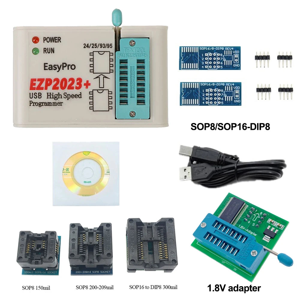 EZP2023+ High-speed SPI FLASH Programmer 24/25/93 BIOS 25T80 Burning Offline Reset Kit