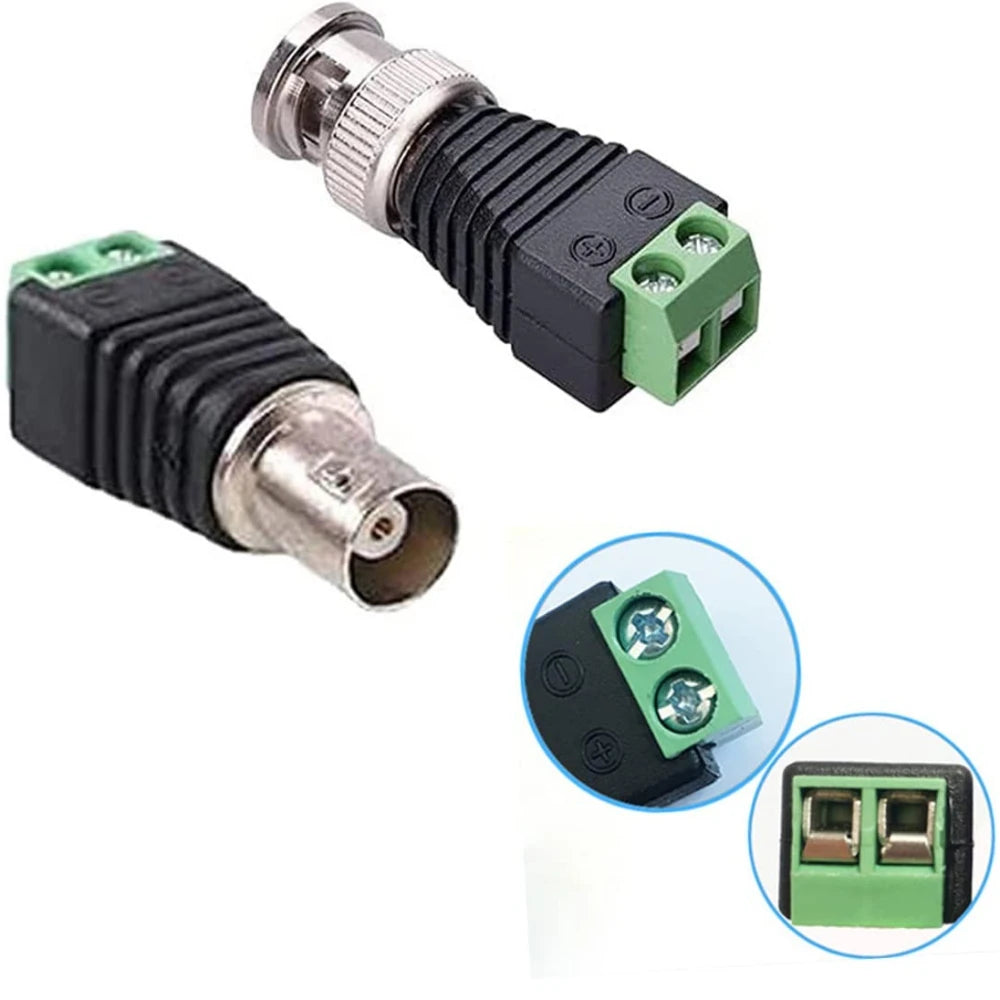 10PCS BNC Female Green Terminal Connector Q9 Solderless Screw CCTV Video Positive Negative Terminal Plug