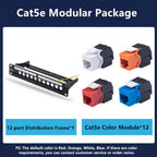 RJ45 CAT6 Cat6A Cat7 Module Patch Panel 12 Port Keystone RJ45 Network Rack Mount Panel Ethernet Wall Jack Distribution Frame