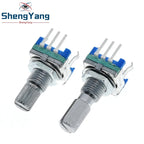 TZT 1/5/10PCS Plum handle 15mm 20mm rotary encoder coding switch / EC11 / digital potentiometer with switch 5 Pin