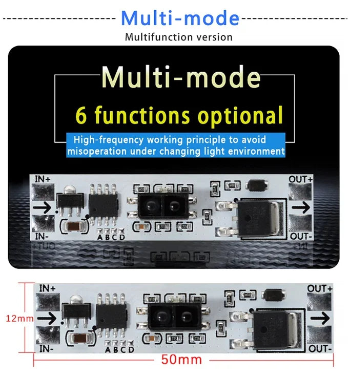 Touch Switch Capacitive Module PIR Motion Sensor 5V-24V 3A LED Dimming Control Lamps Short Distance Scan Sweep Hand Sensor
