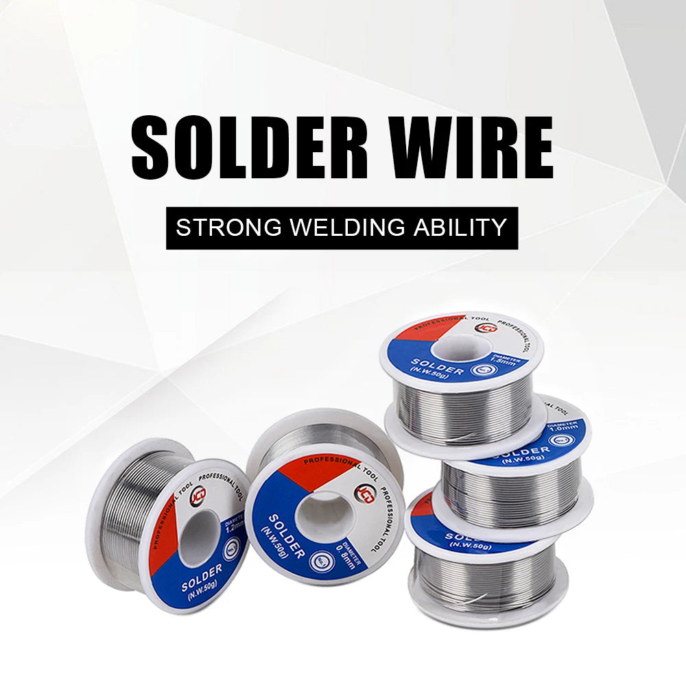 JCD High-Purity Lead-free Solder Wire 50g 0.6mm 0.8mm 1.5mm Household Low-temperature Environmentally Friendly Solder Joint