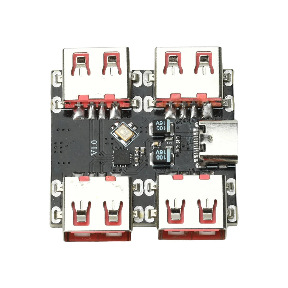 XL334P4 USB2.0 4-port Controller Expansion Module USB 2.0 to 4 Channel Way Splitter USB-HUB Type-C Extender Board 40MB/S