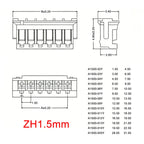 YanXi 10PCS SH1.0 1.25 ZH1.5 PH2.0 XH2.54 Connector Female Plug 2/3/4/5/6/8/9/10/12Pin With Cable Terminal Wire 10/20/30cm