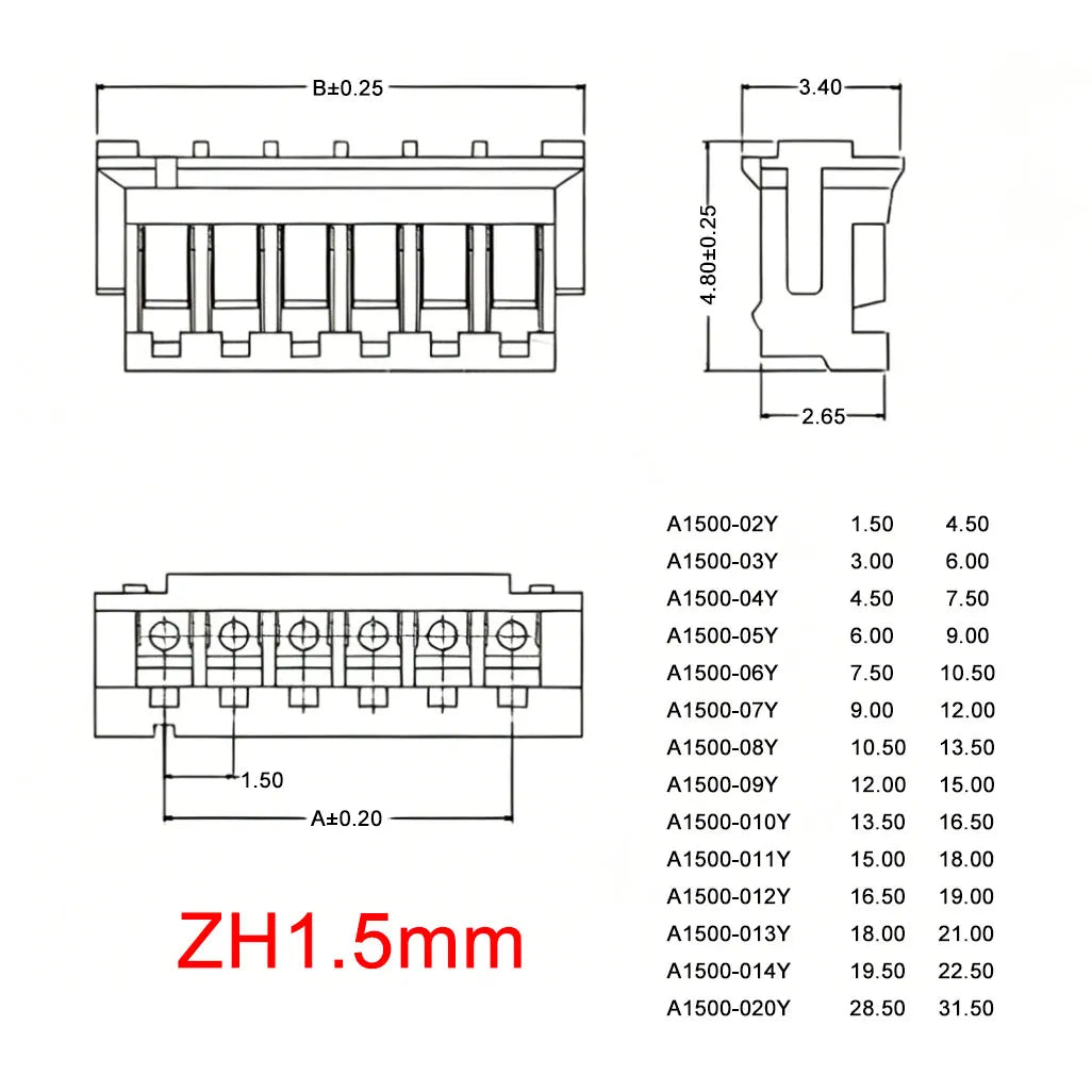 YanXi 10PCS SH1.0 1.25 ZH1.5 PH2.0 XH2.54 Connector Female Plug 2/3/4/5/6/8/9/10/12Pin With Cable Terminal Wire 10/20/30cm
