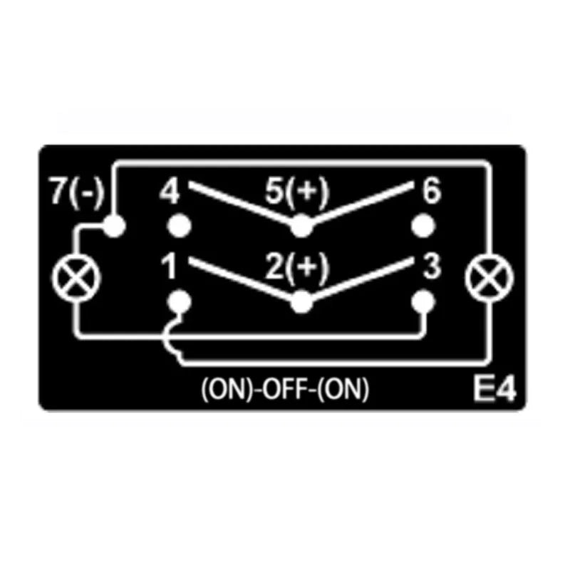 Blue Led Winch IN OUT Momentary Rocker Switch 7 Pin (ON)-OFF-(ON) DPDT Reverse Polarity 3 Way Toggle Switch for Car UTV ATV RV