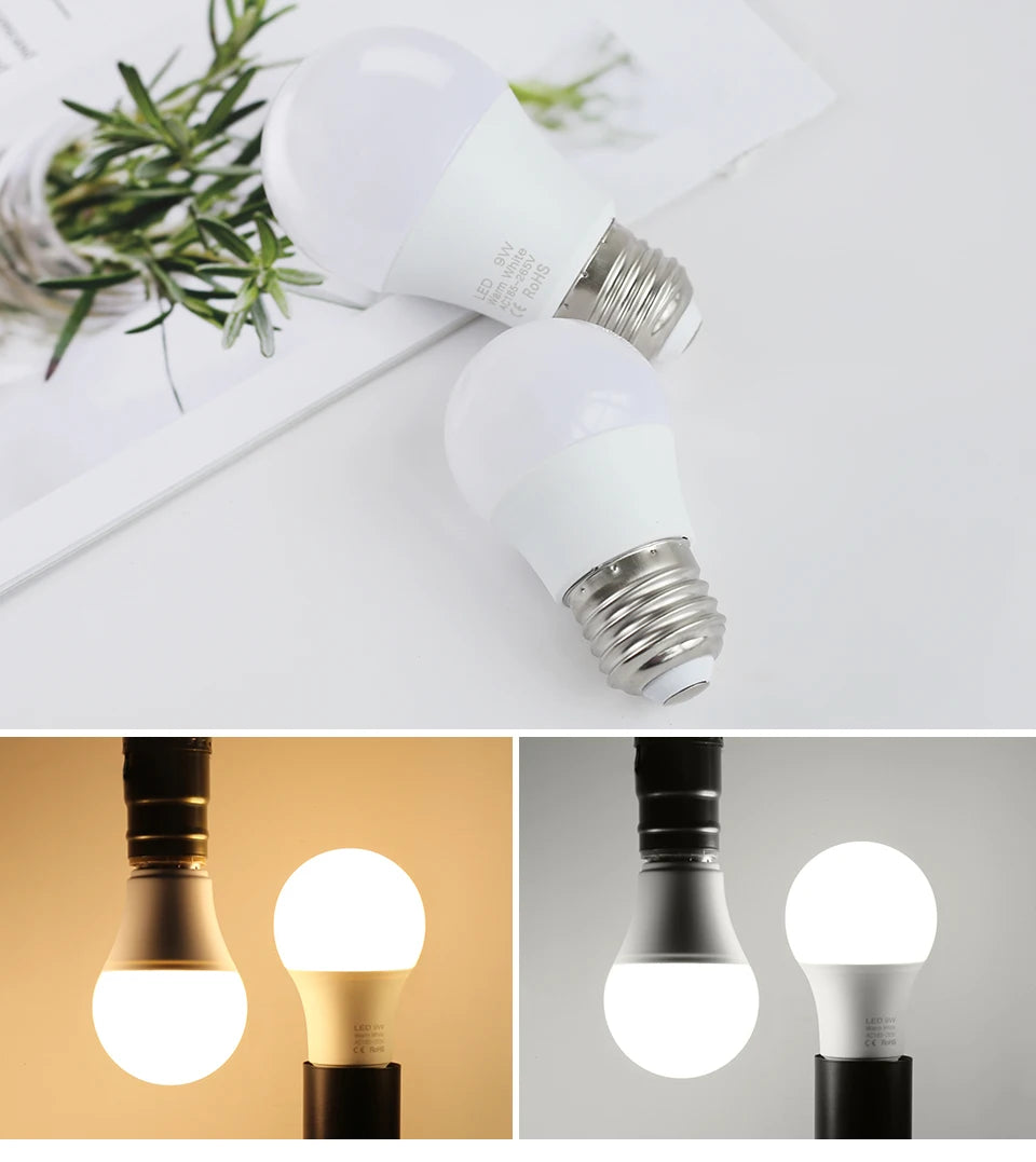 4PACK 220V LED Light Bulbs E27 Spotlights For home SMD2835 6W 9W 12W 15W 18W LED Lamp Saving Cold Warm White Bombilla Ampoule