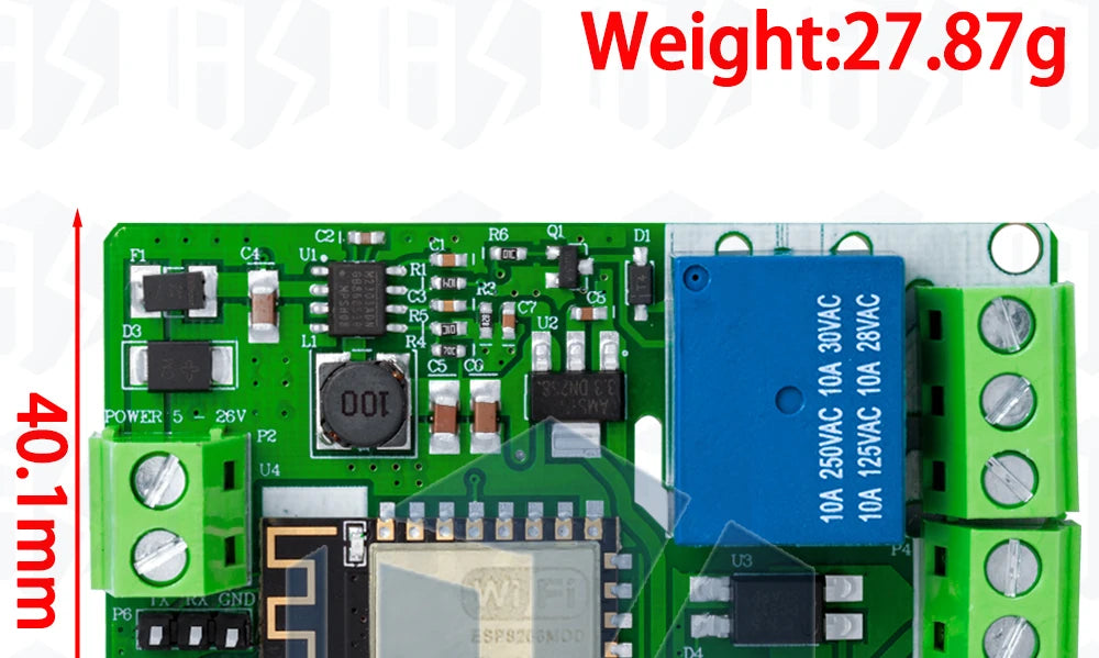 ESP8266 ESP-12F WIFI Wireless Module 1 Channel Relay Shield Overcurrent Protection Wi-Fi Network Relay Module 10A DC 7-30V