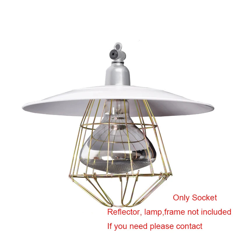 E27 Dust/Waterproof Porcelain Livestock Veterinary Farm High Temp Resist Aluminum Heat Warm Light Tee Lamp Hanger Holder Socket