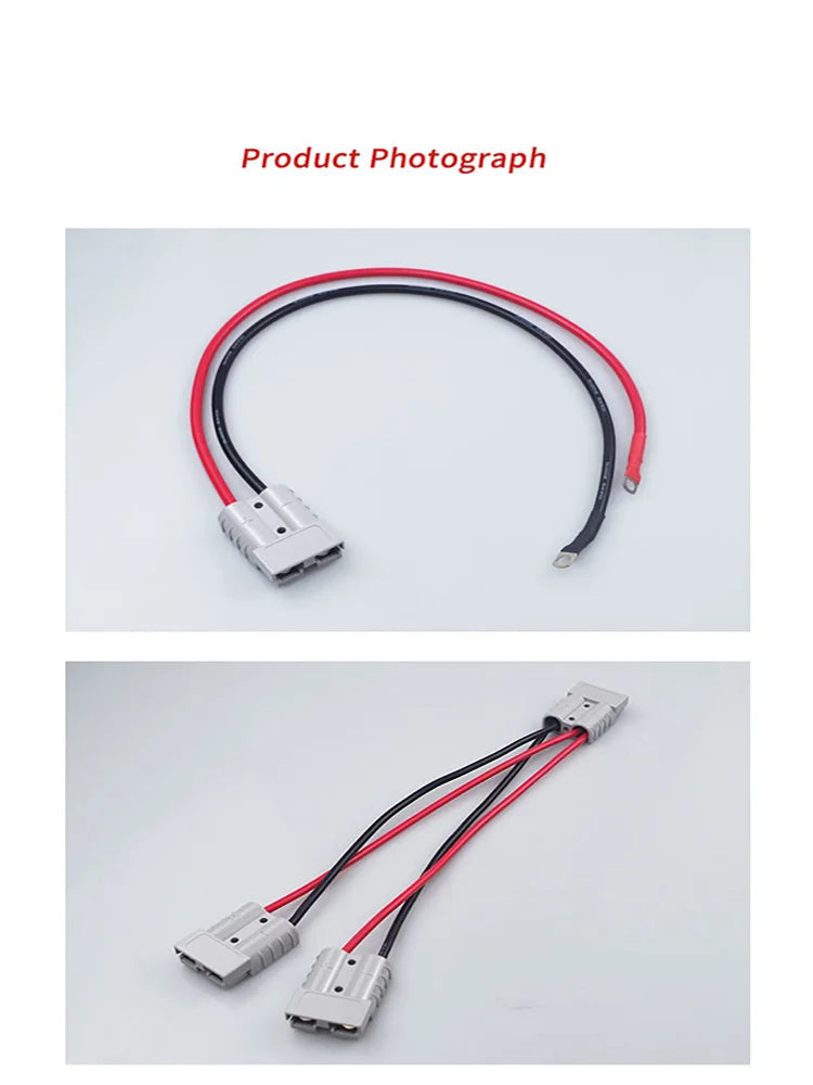 1pc Adapter 50A For Anderson Plug Connector Double Y Adapter 4mm Car Cable 4 Square Wires 30cm For Forklifts Stackers Vehicles