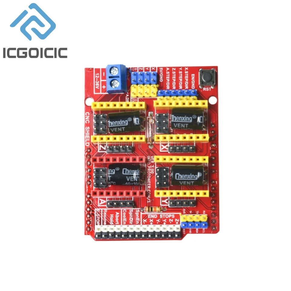 CNC Shield V3 Engraving Machine / 3D Printer / + 4pcs A4988 / 4pcs DRV8825 Stepper Motor Driver For Arduino
