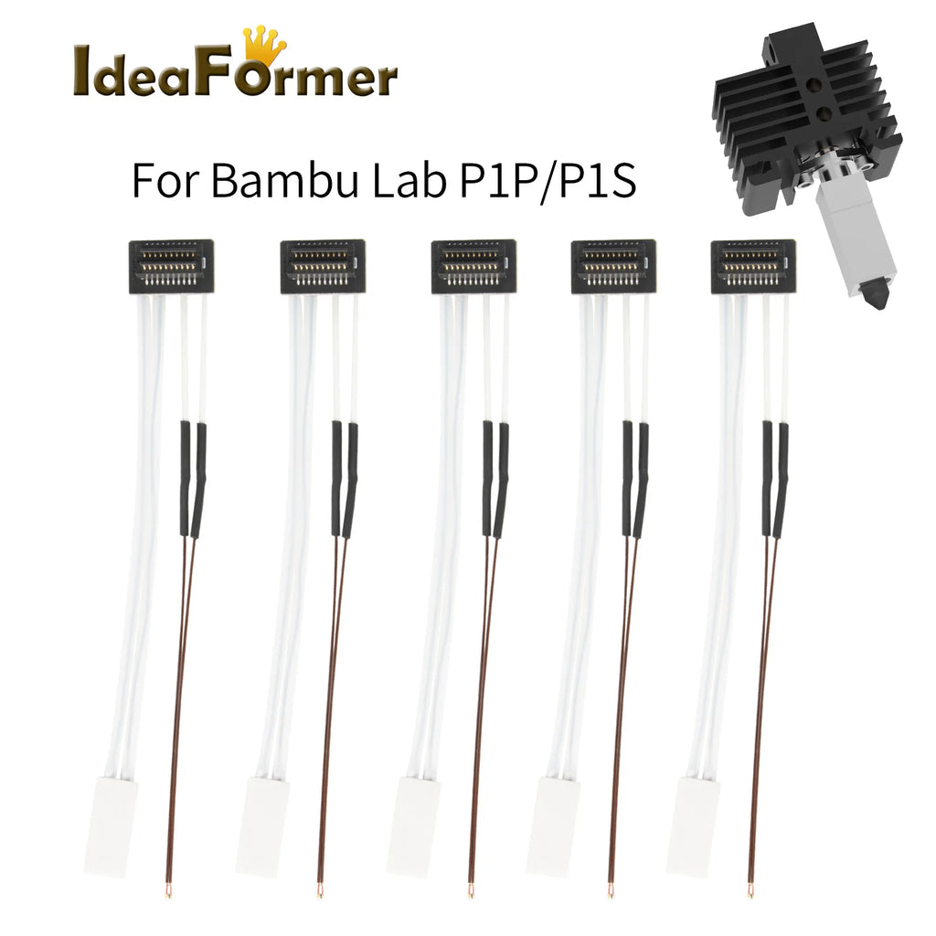 Thermistor For Bambu Lab P1P Heating Tube Ceramic Cartridge 24V For Bambulab P1S Hotend Heater Thermistor 3D Printer Accessories