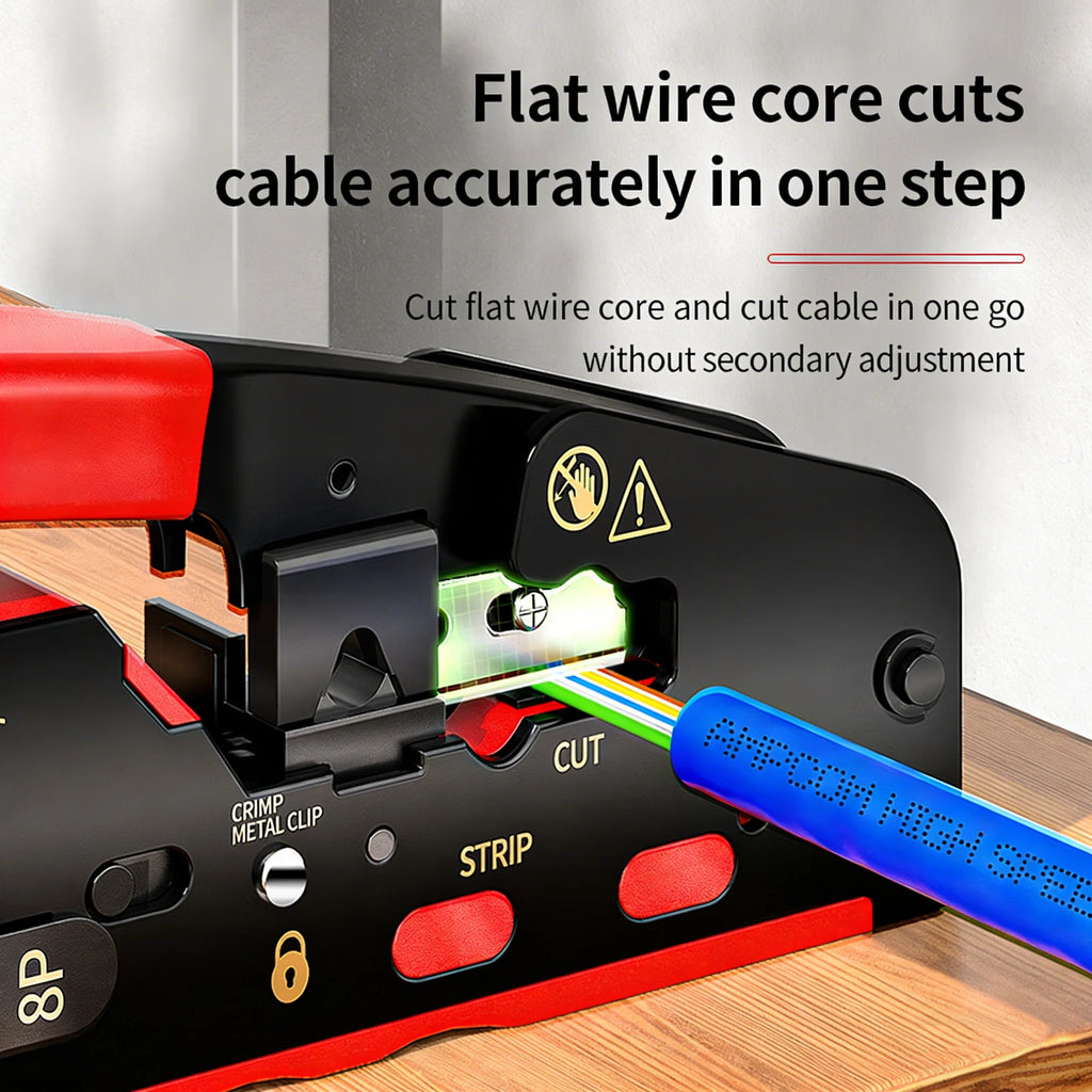 Kebidu RJ45 CAT7 6a 6 5e Crimp Plier Crimping Tool Wire Stripping Cutting Vertical Crimping Network Cable Pliers with Blades