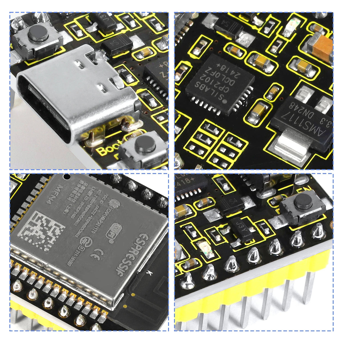 Keyestudio ESP32-WROOM Core Board For Arduino ESP32 CP2102 With Type-C Port 38 Pin Header Interface Programming DIY Project