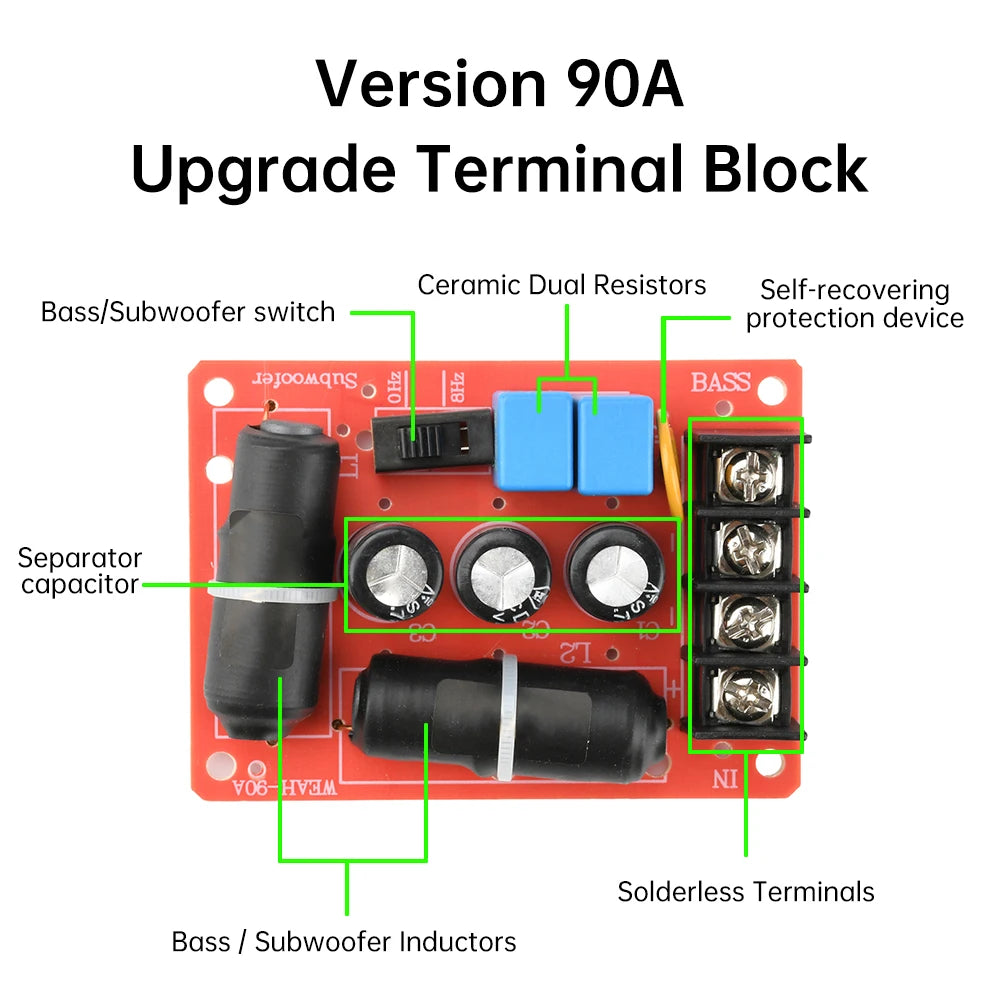 WEAH-90A 200W High Power Speaker Subwoofer Crossover Speaker Solderless Frequency Divider Module DIY Home Theater