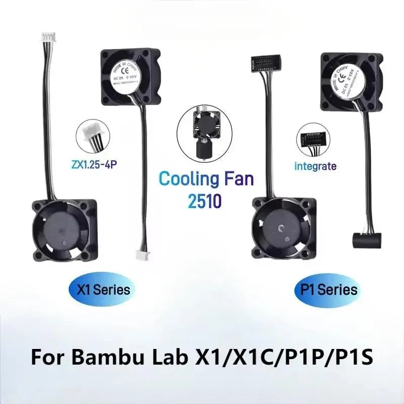 Bamboo Lab X1 P1 Hotend Cooling Fan with Cable for 3D Printer Rapid Accessories Heater Thermistor Compatible with X1C P1S P1P Mo