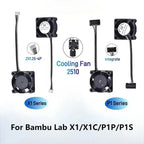 Bamboo Lab X1 P1 Hotend Cooling Fan with Cable for 3D Printer Rapid Accessories Heater Thermistor Compatible with X1C P1S P1P Mo