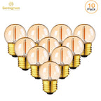 Vintage Globe Light Bulb G40 1W Equal to 10 Watts Led Filament Bulb 2200K Warm White 220V Gold Tint Glass E27 Base Dimmable Lamp