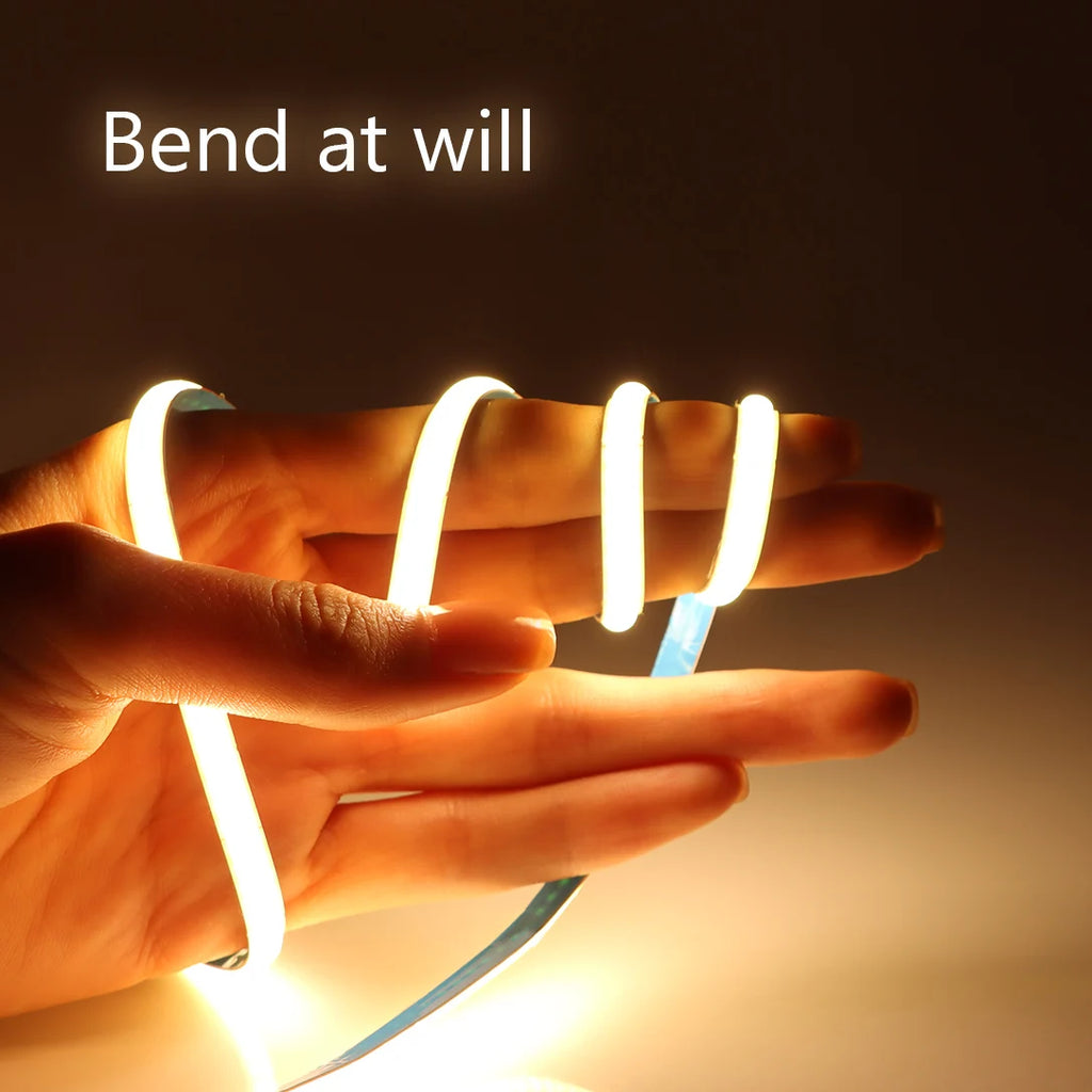 Super Thin 5mm COB LED Strip 1m 2m 3m 4m 5m High Density Flexible Neon LED Tape Ribbon For Home Room Decor TV Backlight Lighting